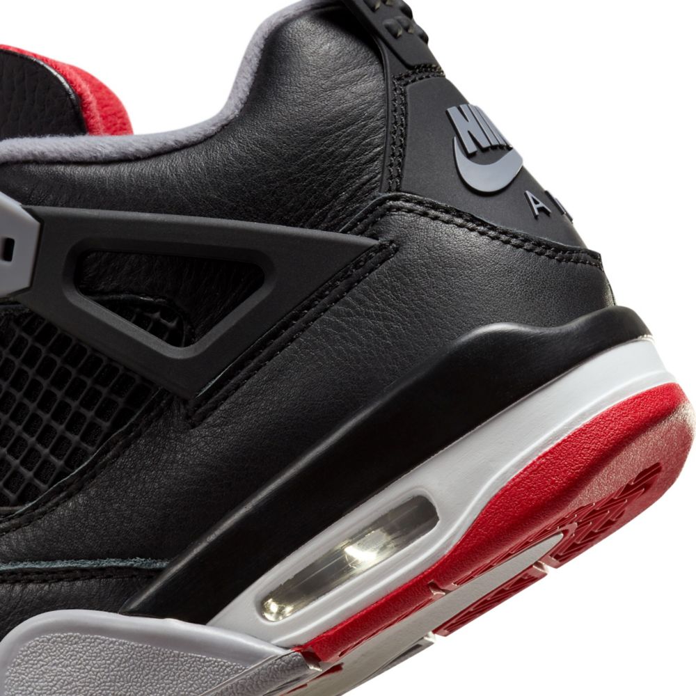 Jordan Air Jordan 4 Retro "Bred Reimagined" Big Kid Boys' Sneaker Heel Close Up