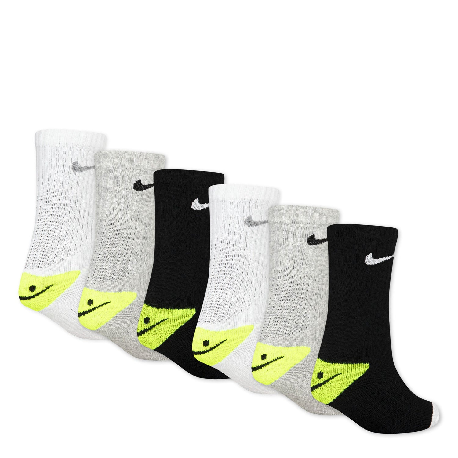 Smiley Crew Socks 6-Pack (10C-3Y)