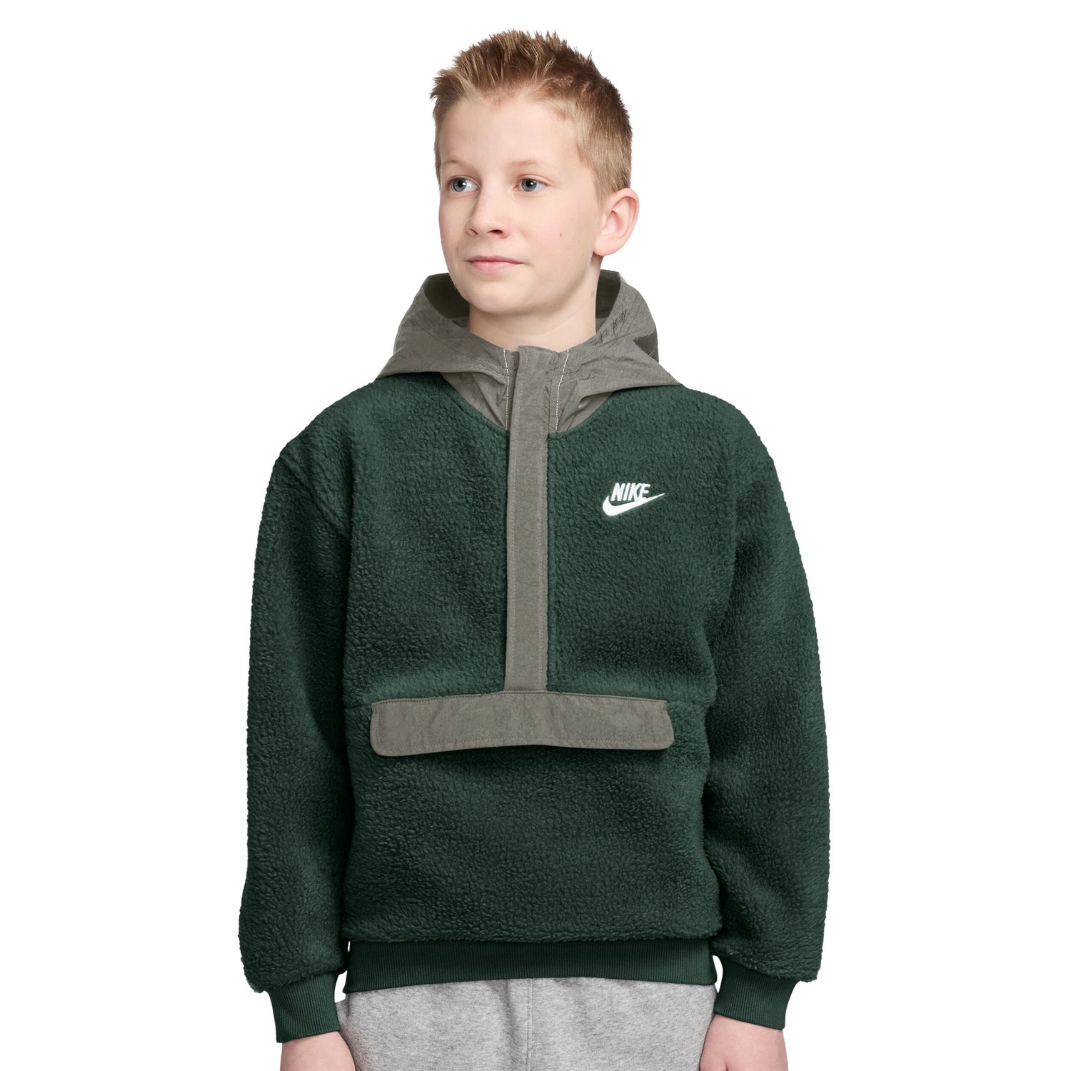 Club Fleece Quarter Zip Hoodie (Big Kids)
