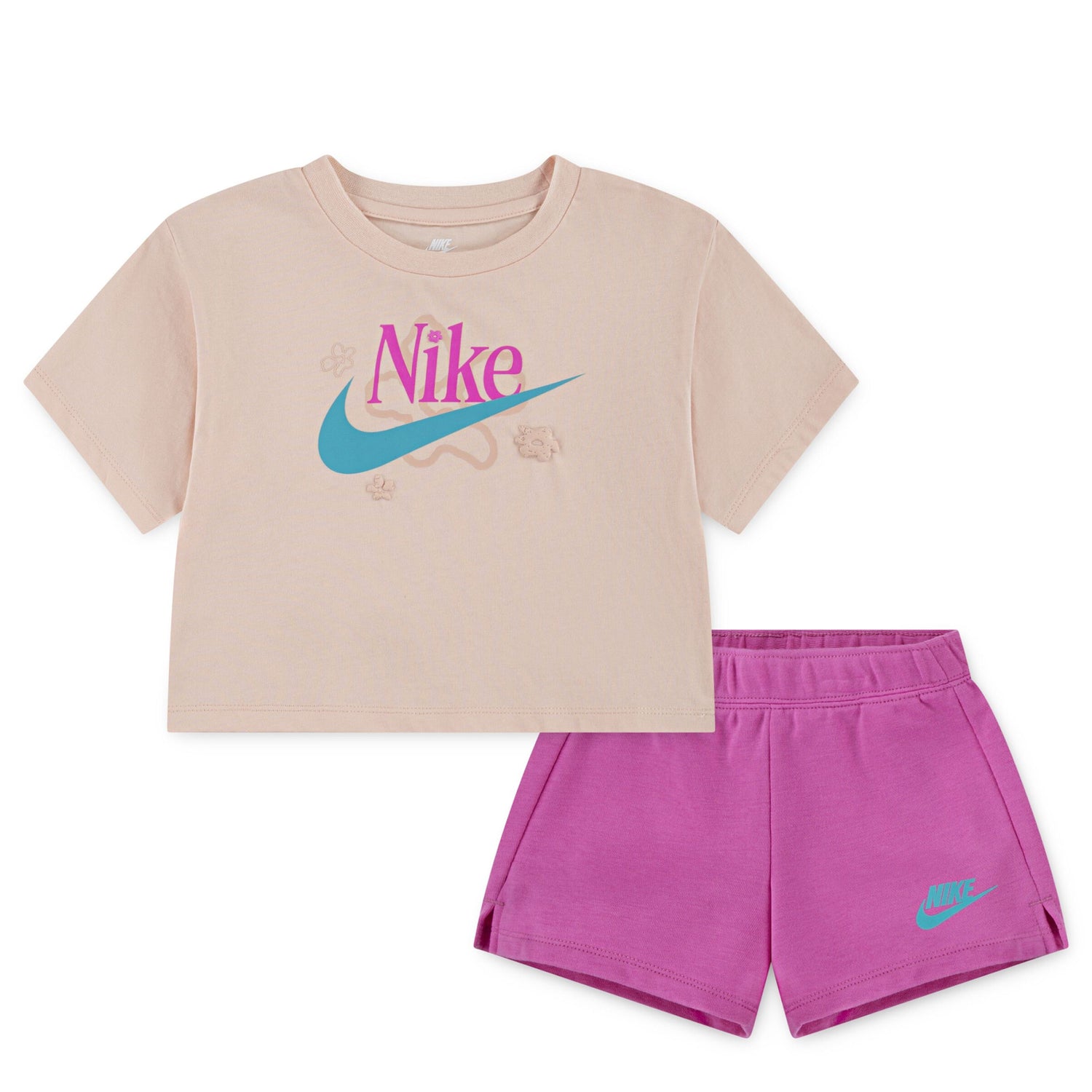 Wild Flower Jersey Tee & Terry Short Set (Toddler)