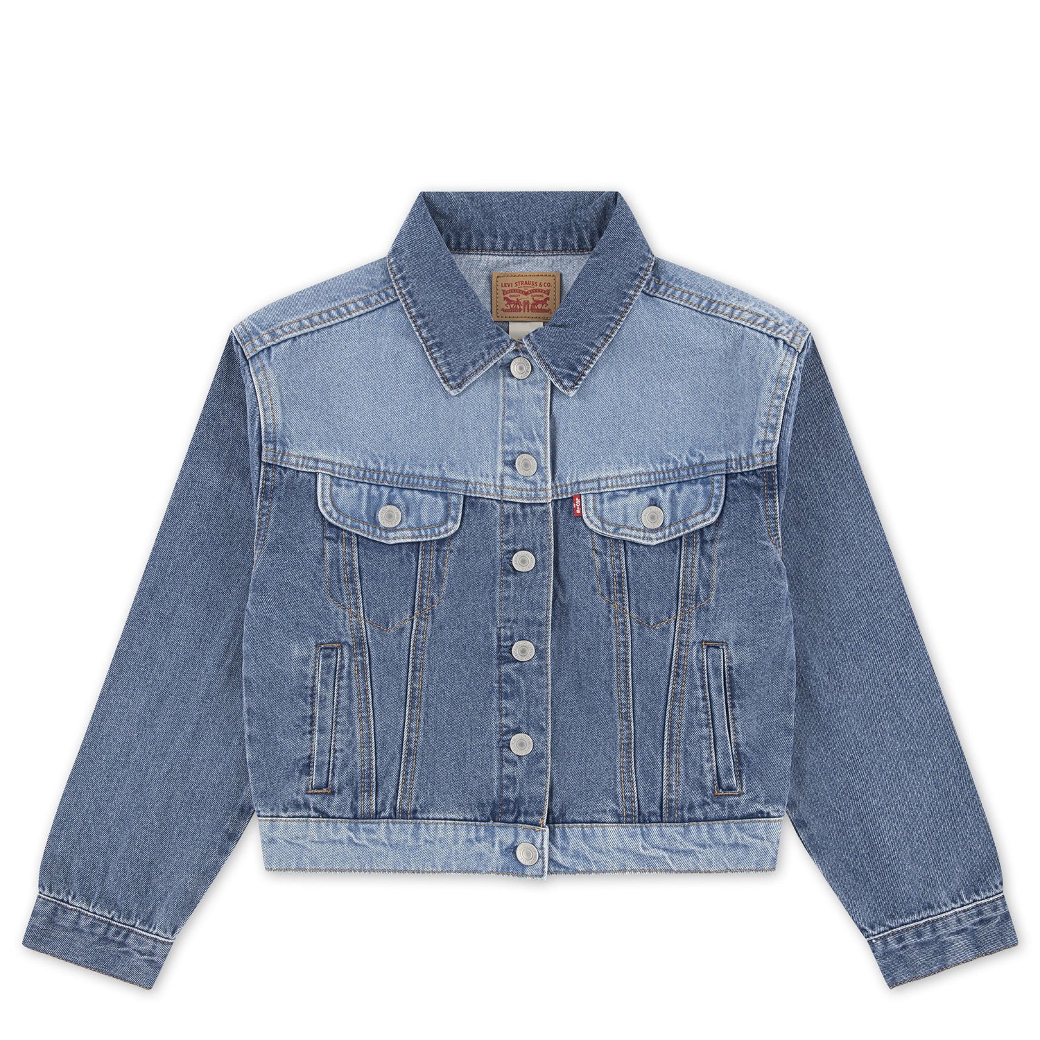 90'S Shrunked Blocked Trucker Jacket (Big Kid)