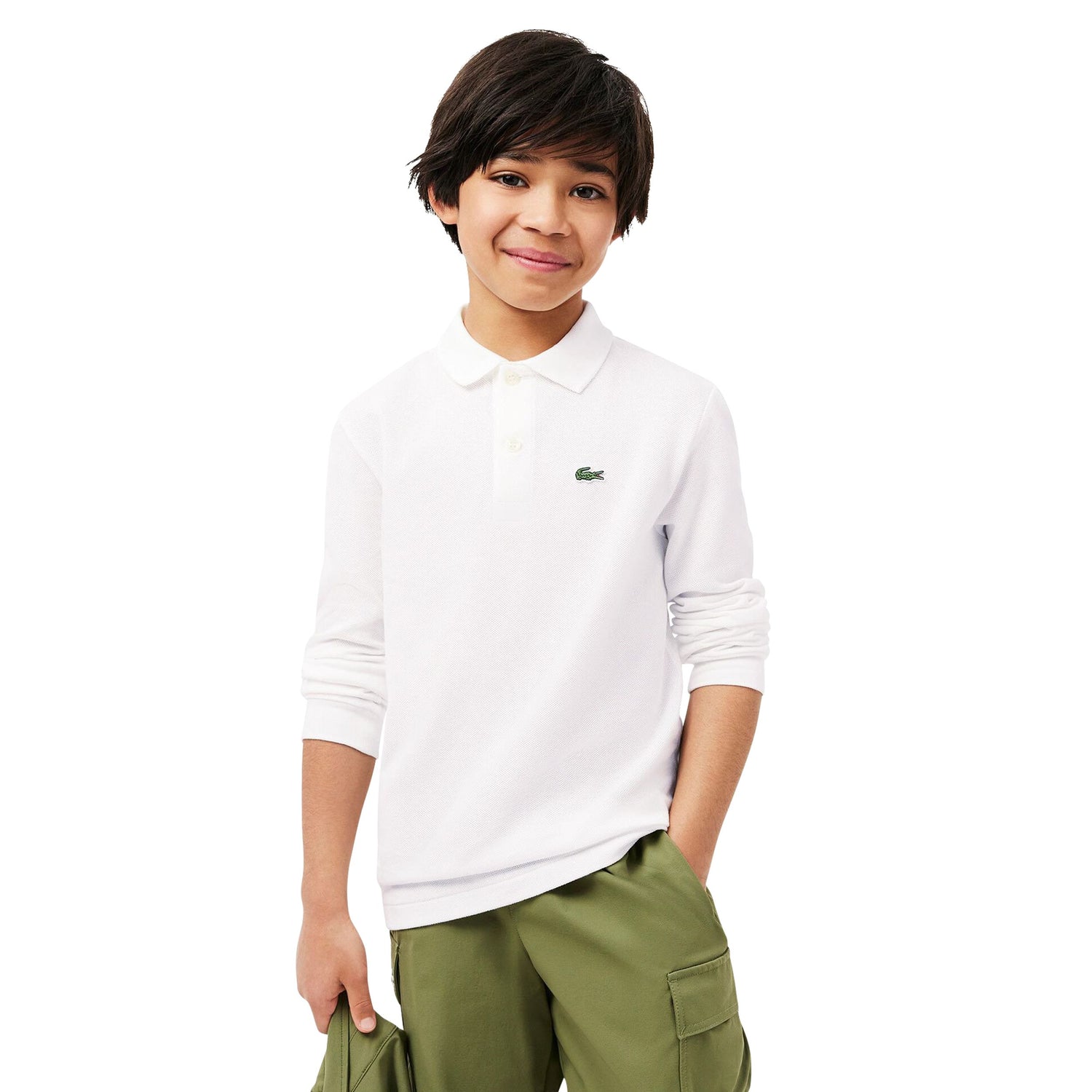Petit Pique Long Sleeve Polo (Big Kid)