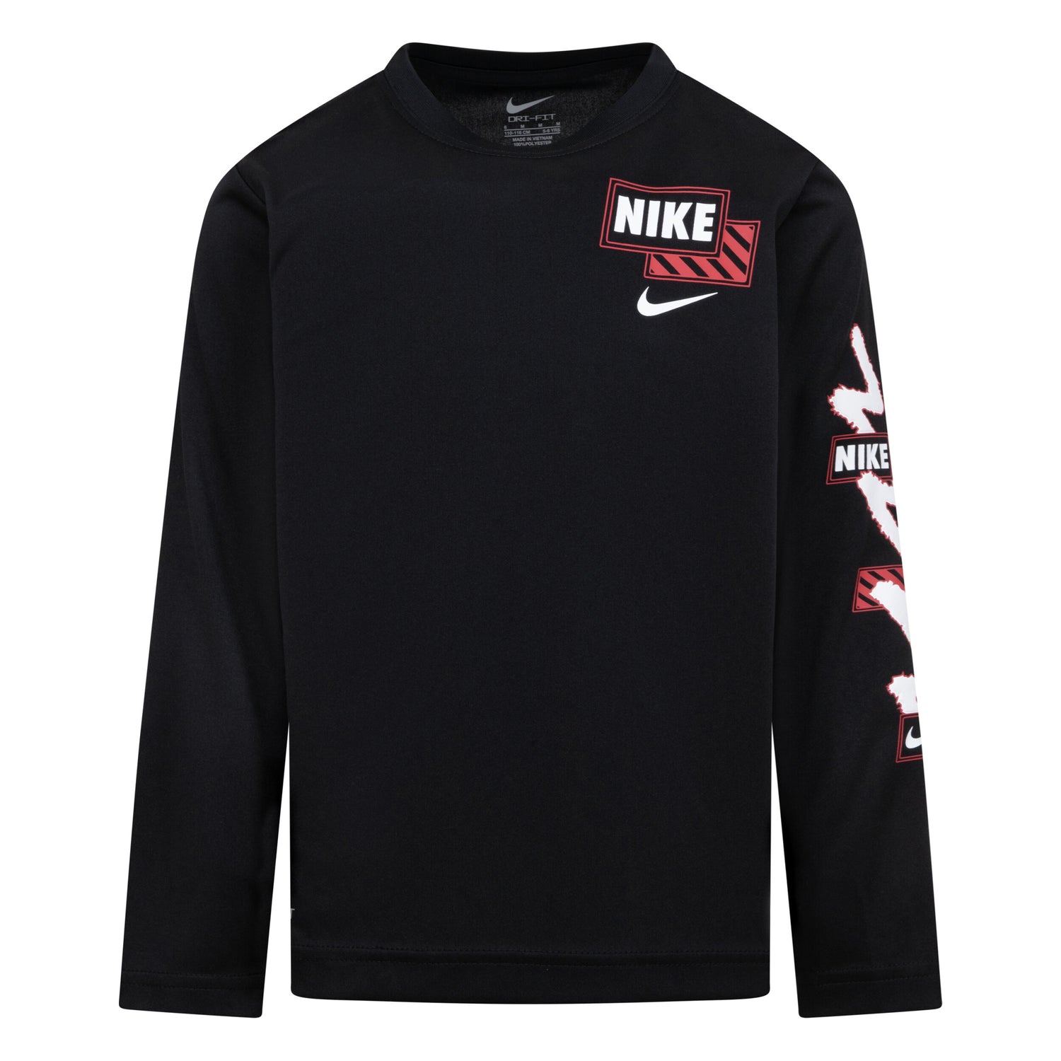 Swoosh Scribble Long Sleeve Tee (Little Kid)