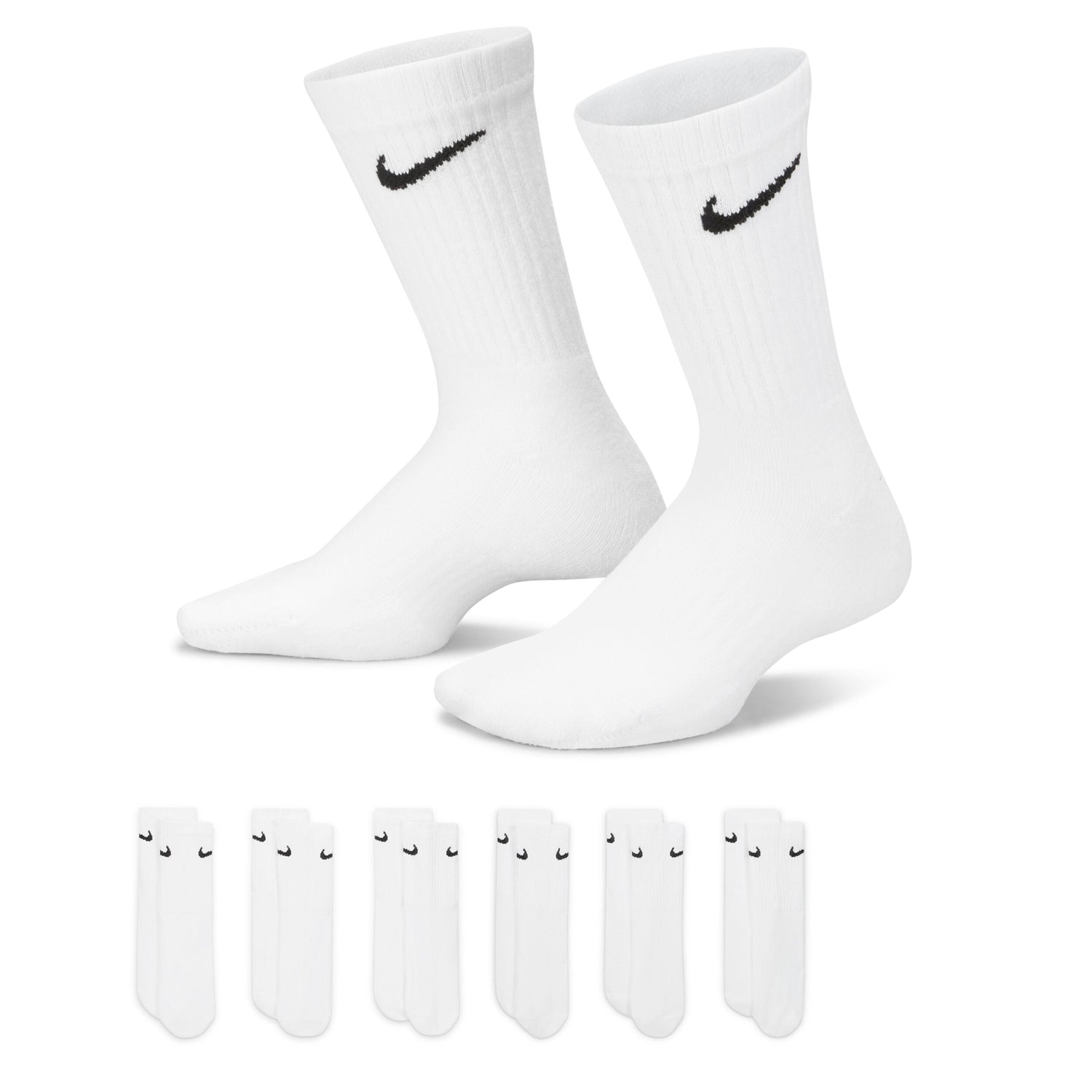 Everyday Cushioned Crew Socks 6 Pair (Small)