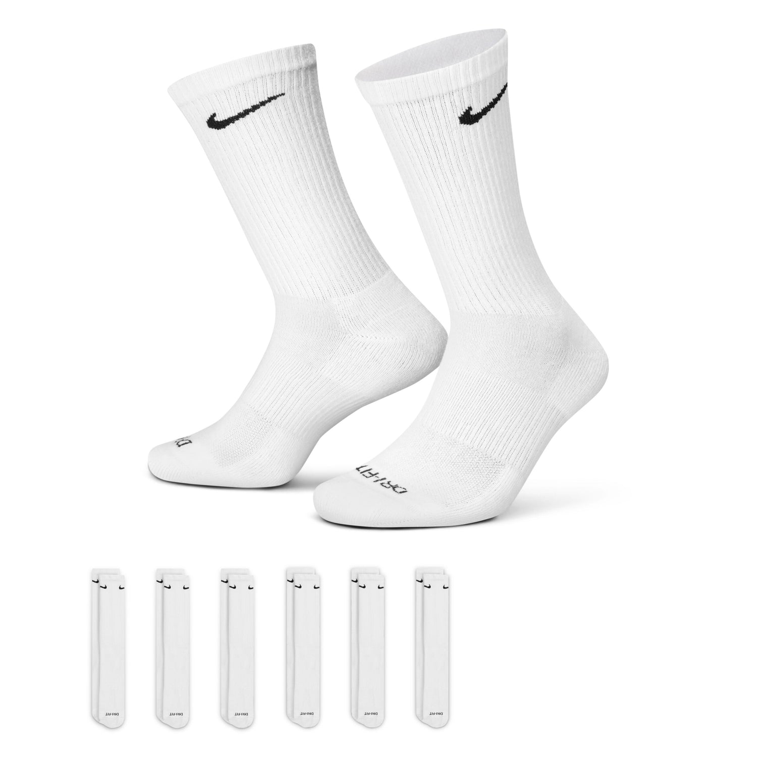 Everyday Plus Cushioned Crew Socks 6 Pair Small