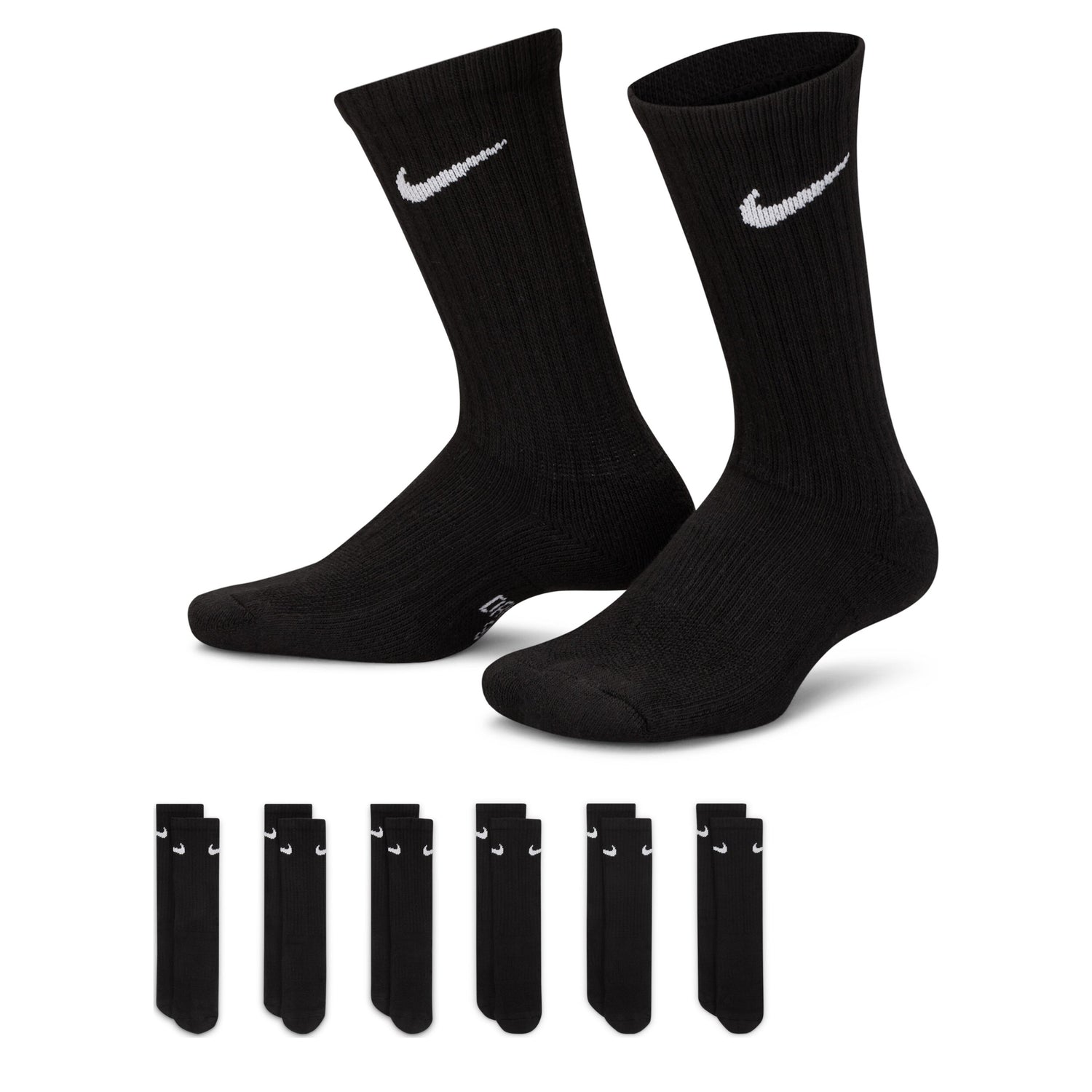 Everyday Cushioned Crew Socks 6 Pair (Small)