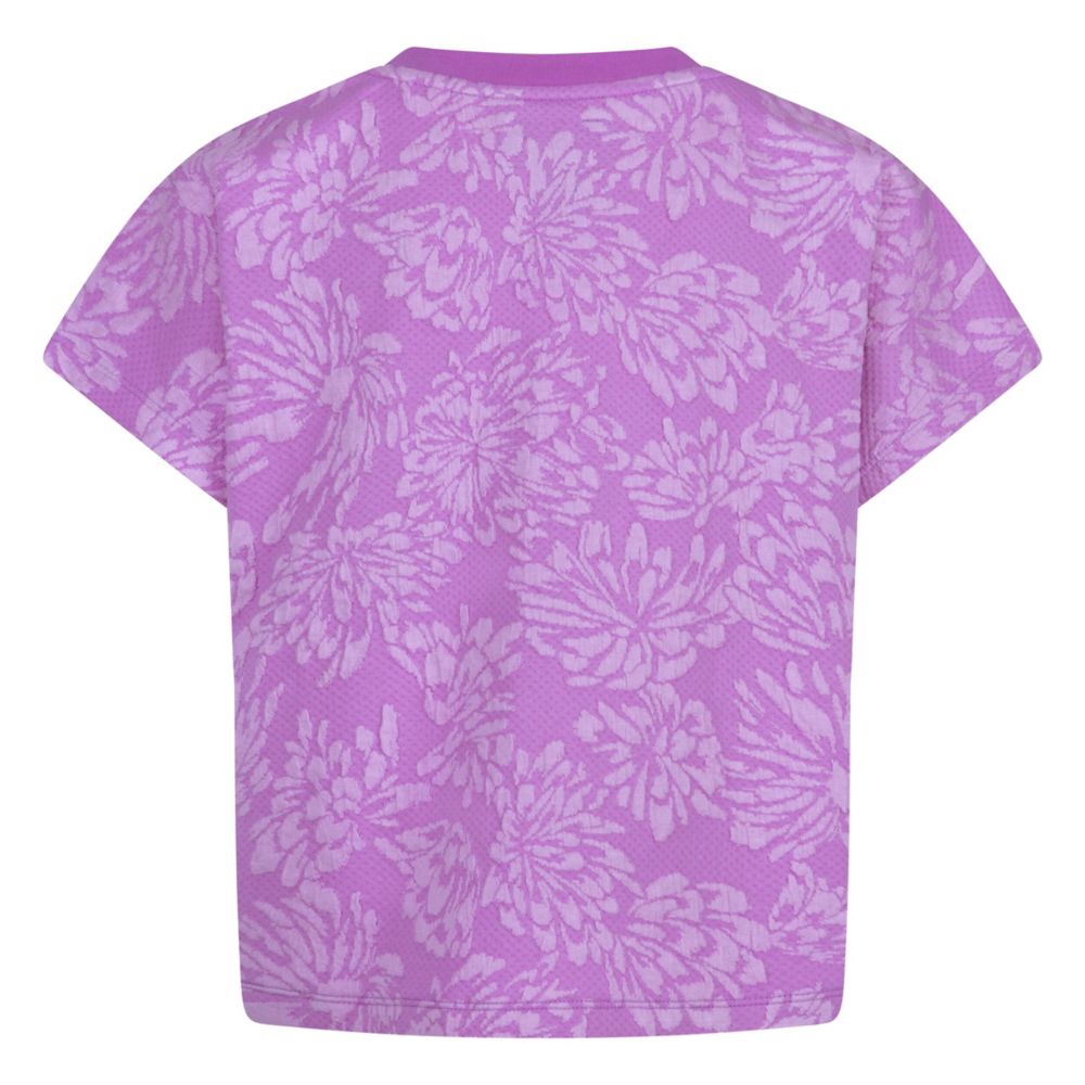 Floral Jacquard Dolman Tee (Big Kid)
