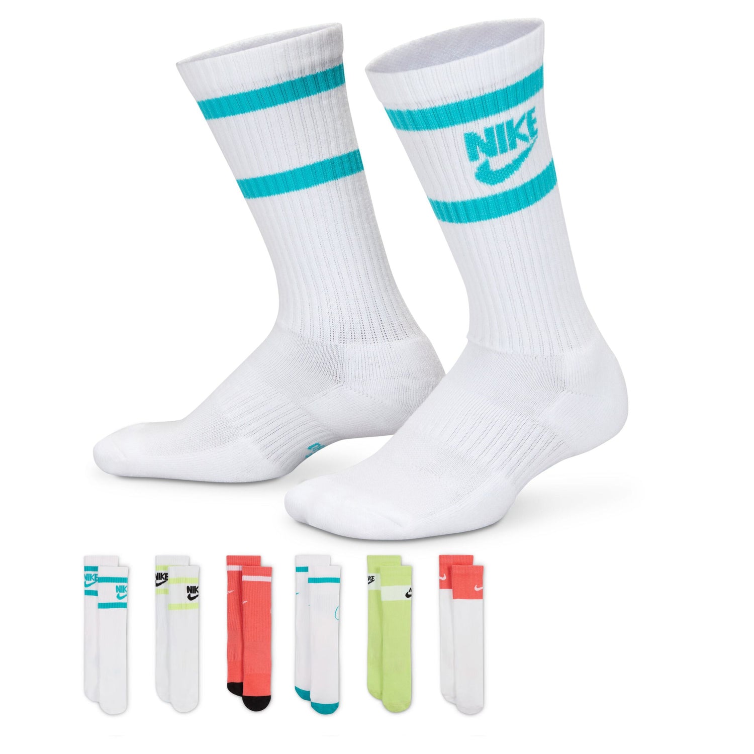 Everyday Cushioned Crew Socks 6-Pack (Small)