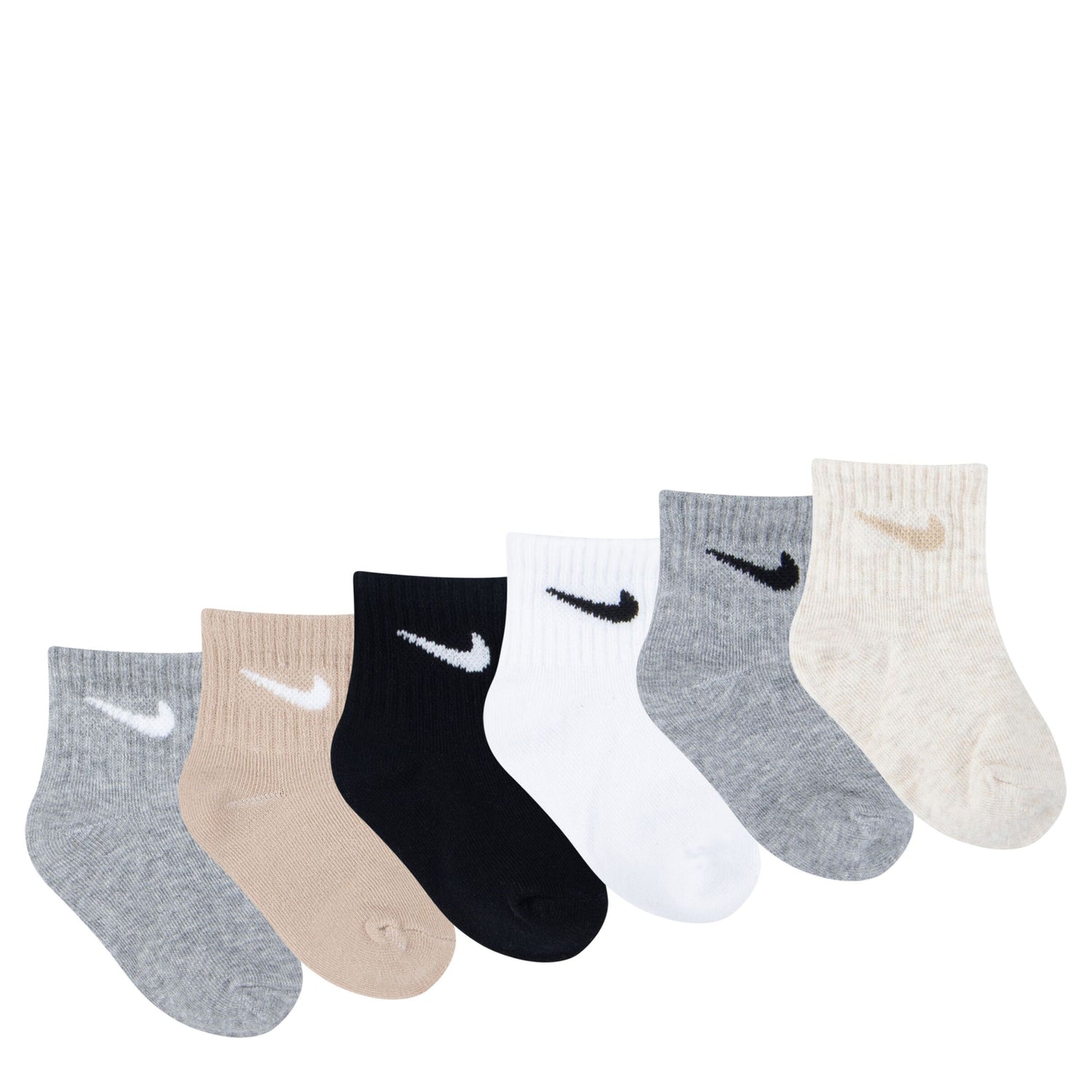 Swoosh 6Pk Infant Ankle Sock (6-12M)