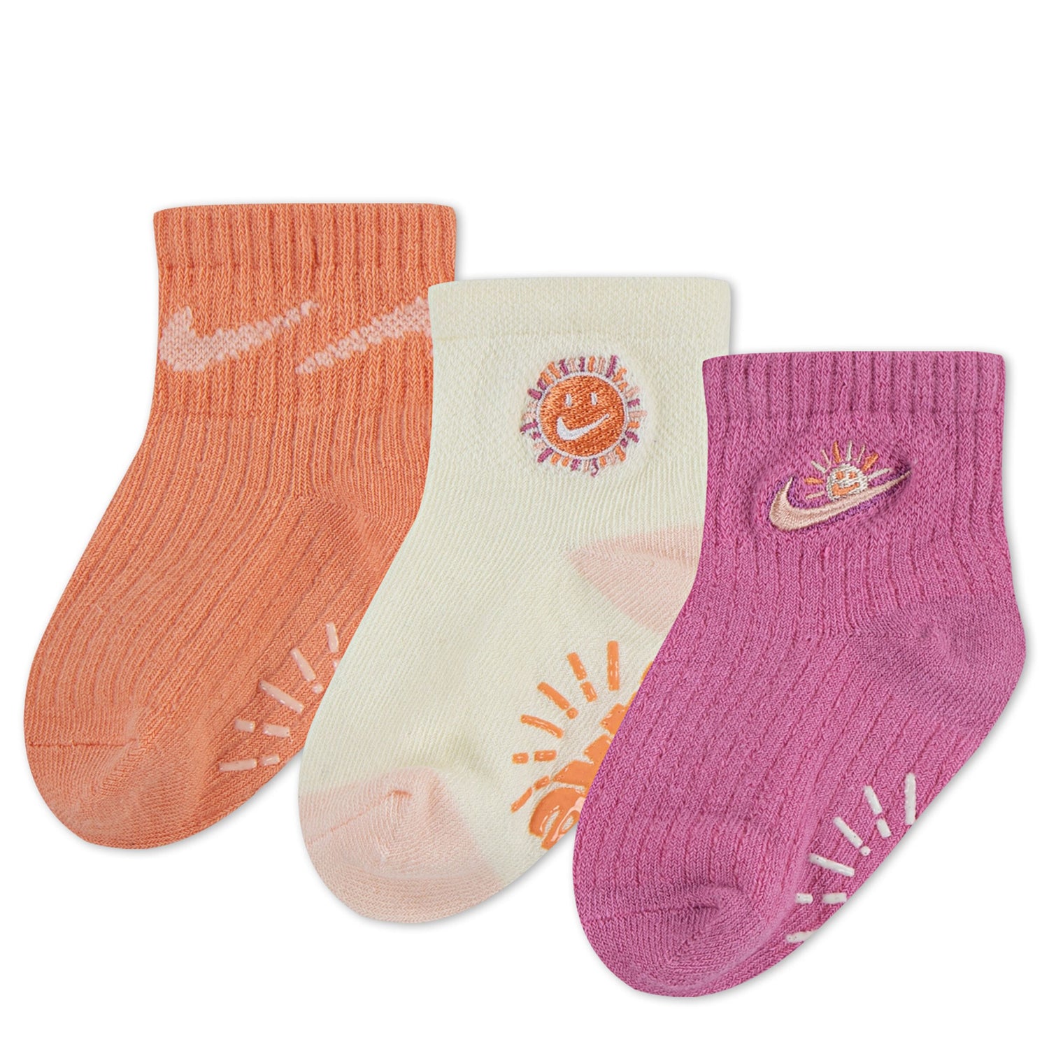 Sunny Swoosh Gripper Socks 3-Pack (Infant/Toddler)