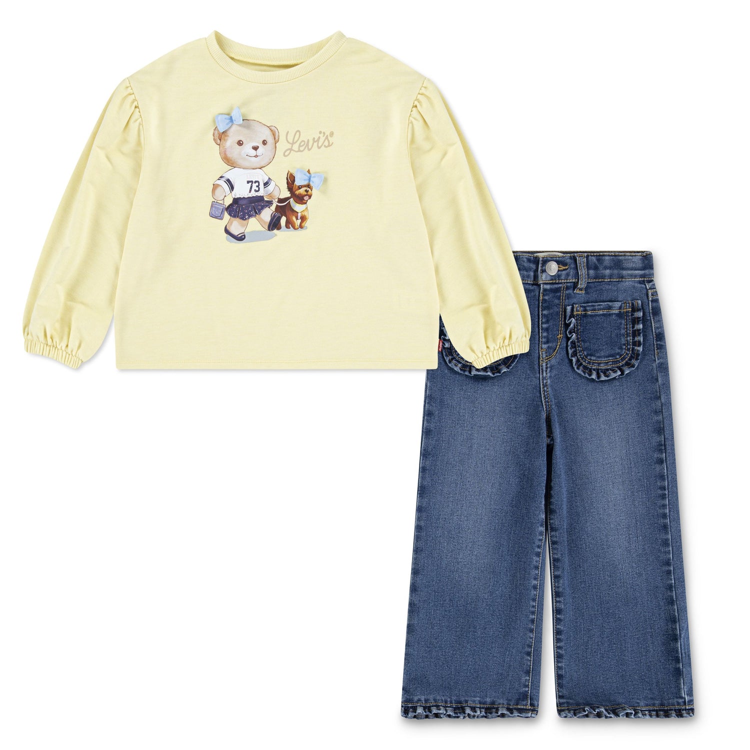 Drop Shoulder Top And Jean Set (Toddler)