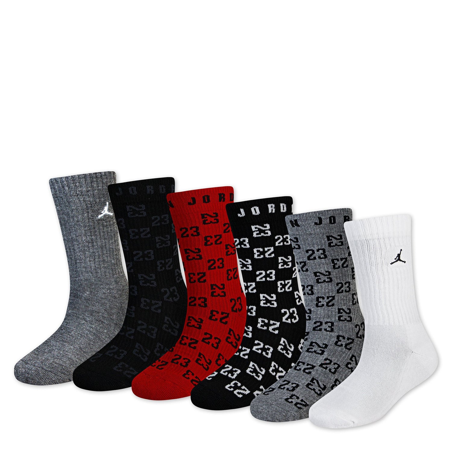 Monogram Essential Crew Socks 6-Pack (5Y-7Y)