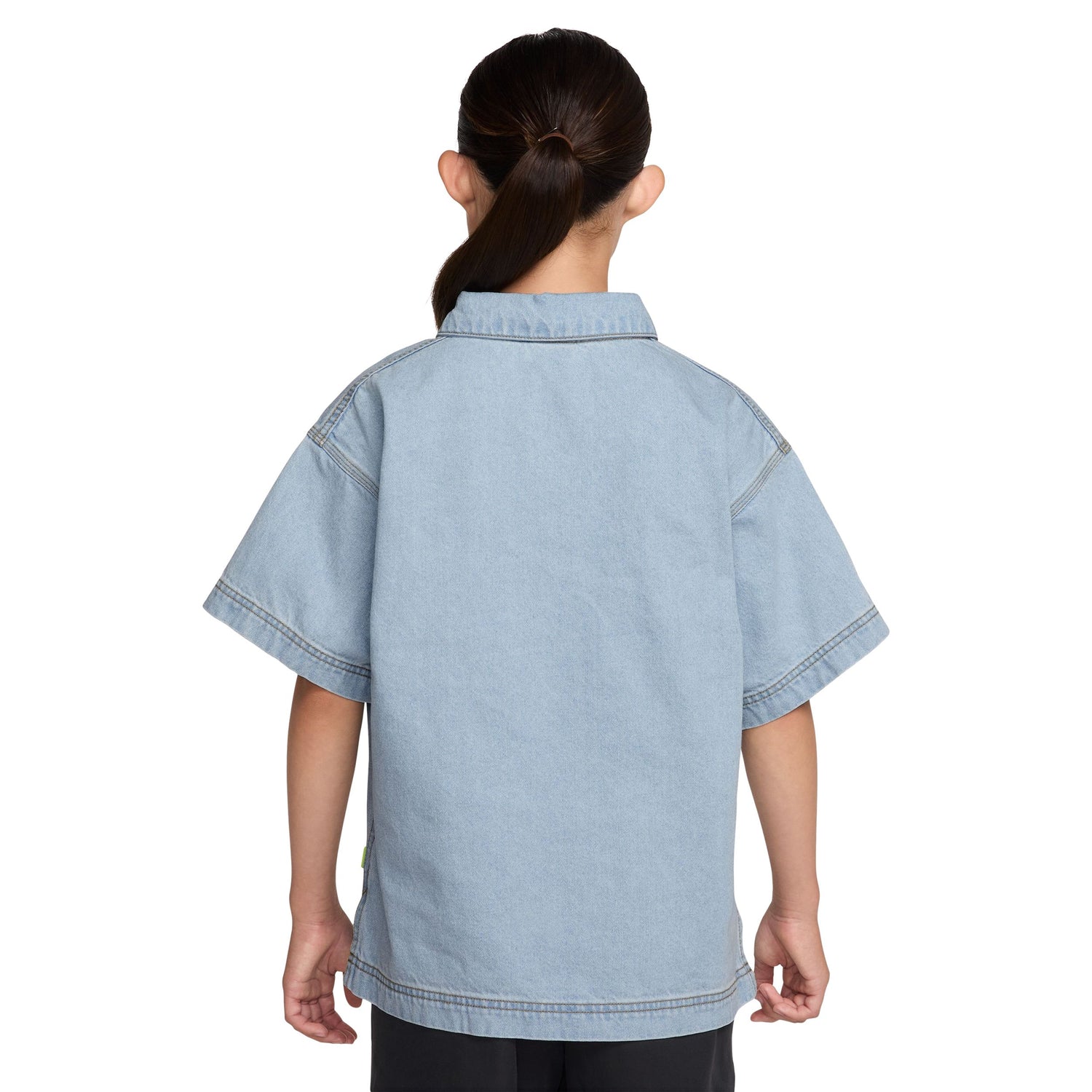 Denim Short Sleeve Polo  (Big Kid)