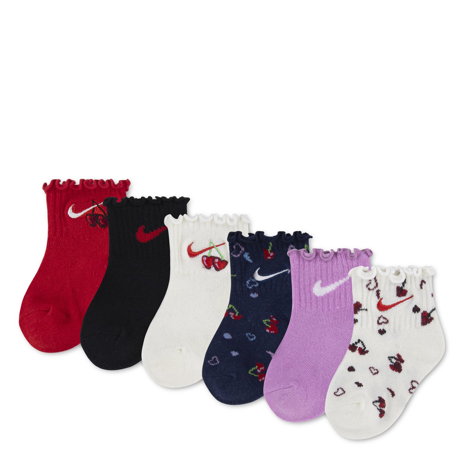 Cherry Lettuce 6-Pack Socks (2T-4T)