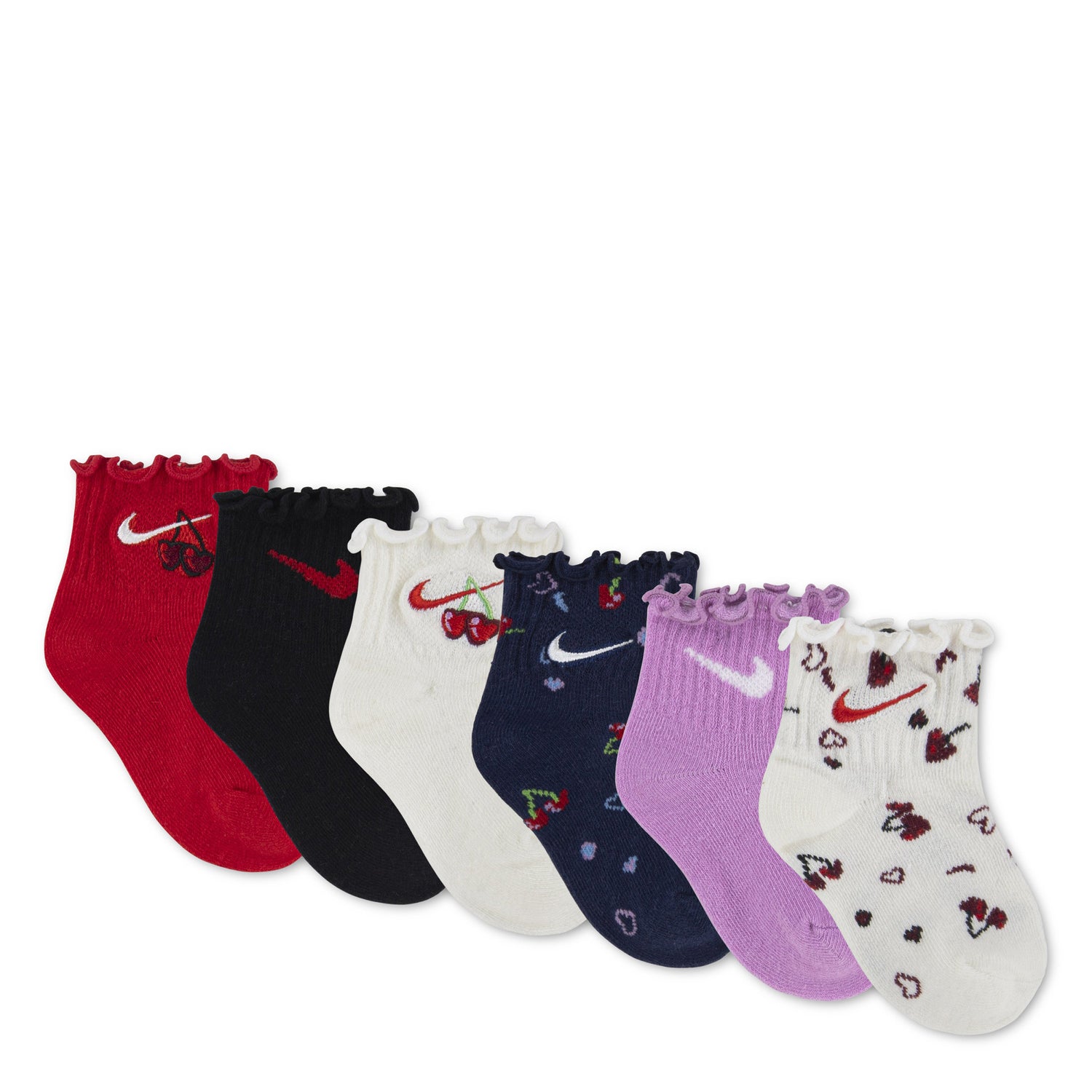 Cherry Lettuce 6-Pack Socks (2T-4T)