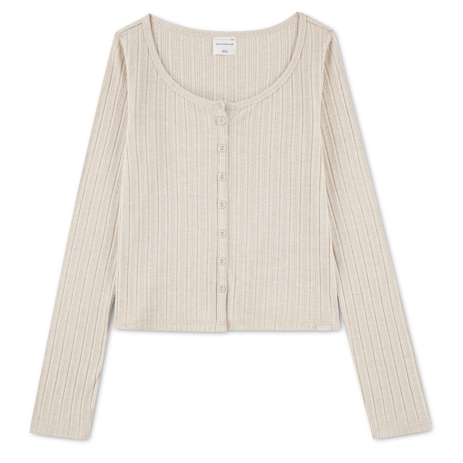 Long Sleeve Button Front Tee (Big Kids)