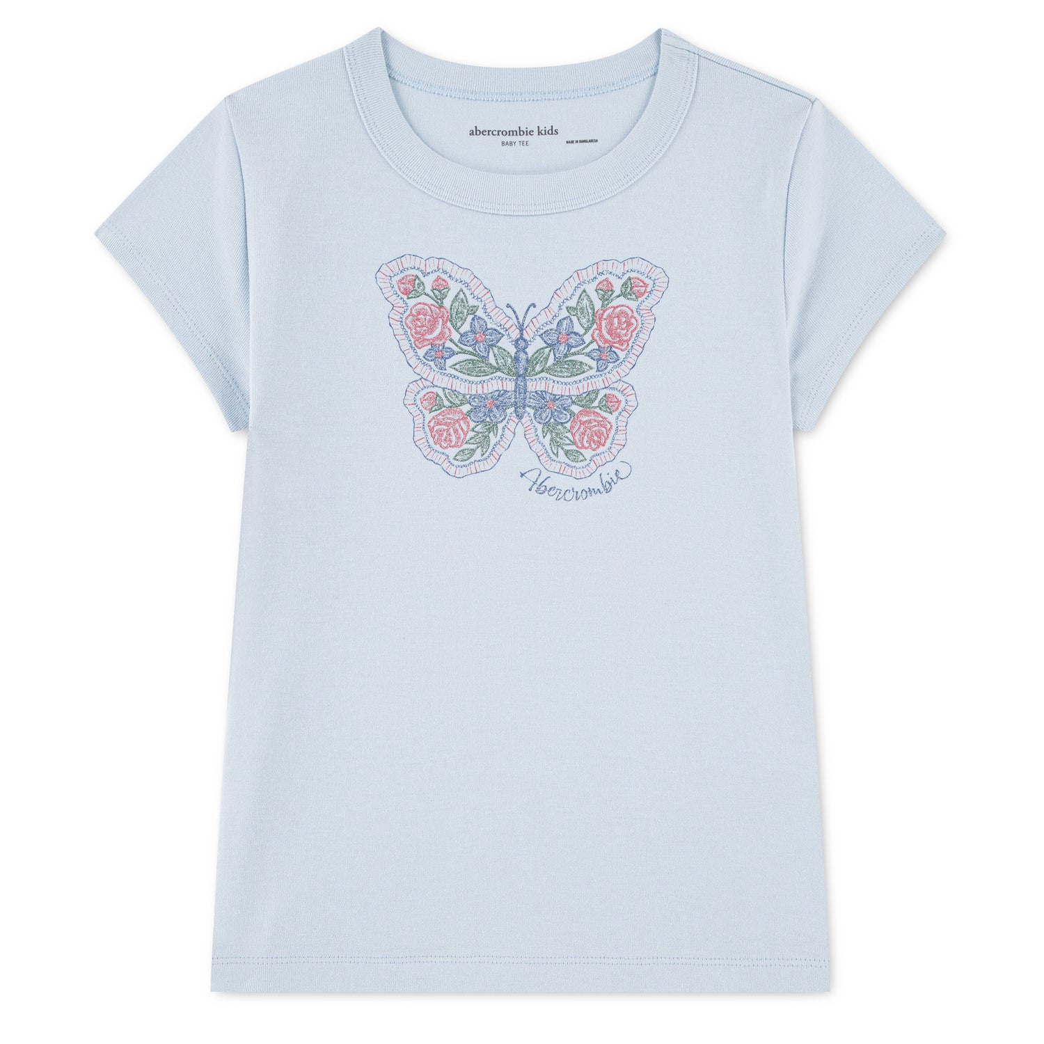 Flower Butterfly Raglan Tee (Big Kids)