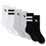 6 Pack Stripe Crew Sock 9-11