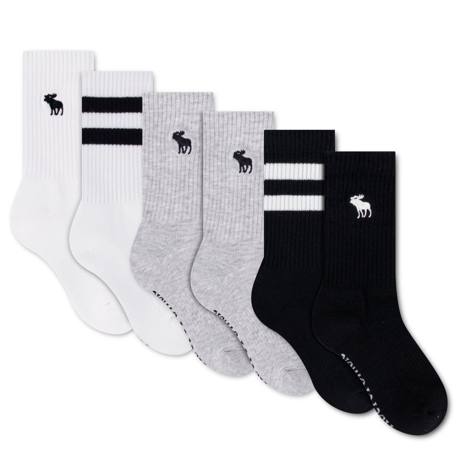 6 Pack Stripe Crew Sock 9-11
