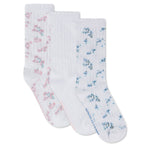 3 Pack Floral Pointelle Crew Socks 5-7