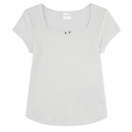 Short Sleeve Pointelle Tee (Big Kids)