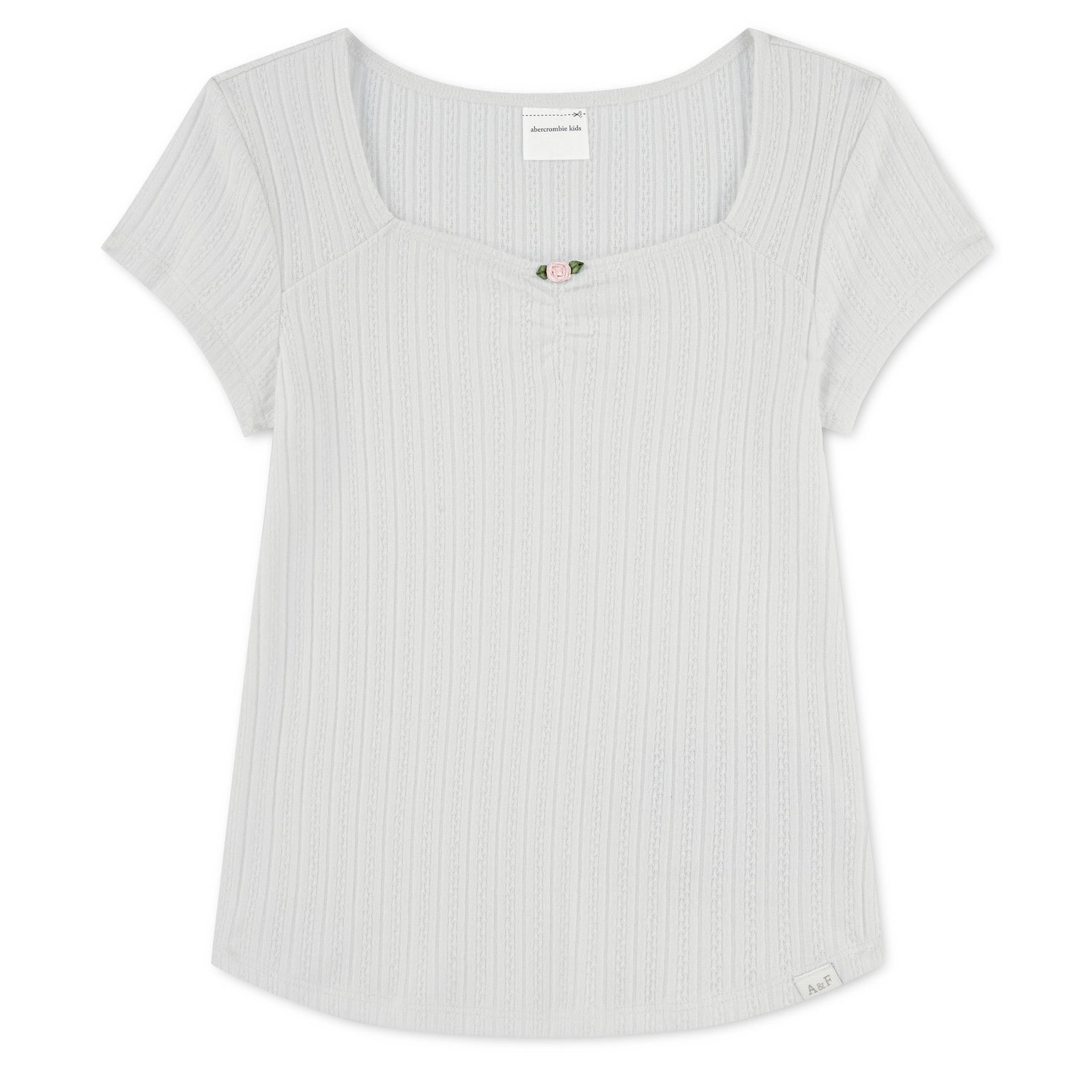 Short Sleeve Pointelle Tee (Big Kids)