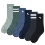 6 Pack Stripe Crew Sock 7-9
