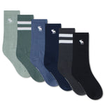 6 Pack Stripe Crew Sock 7-9