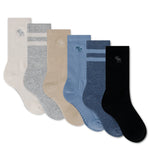 6 Pack Stripe Crew Sock 9-11