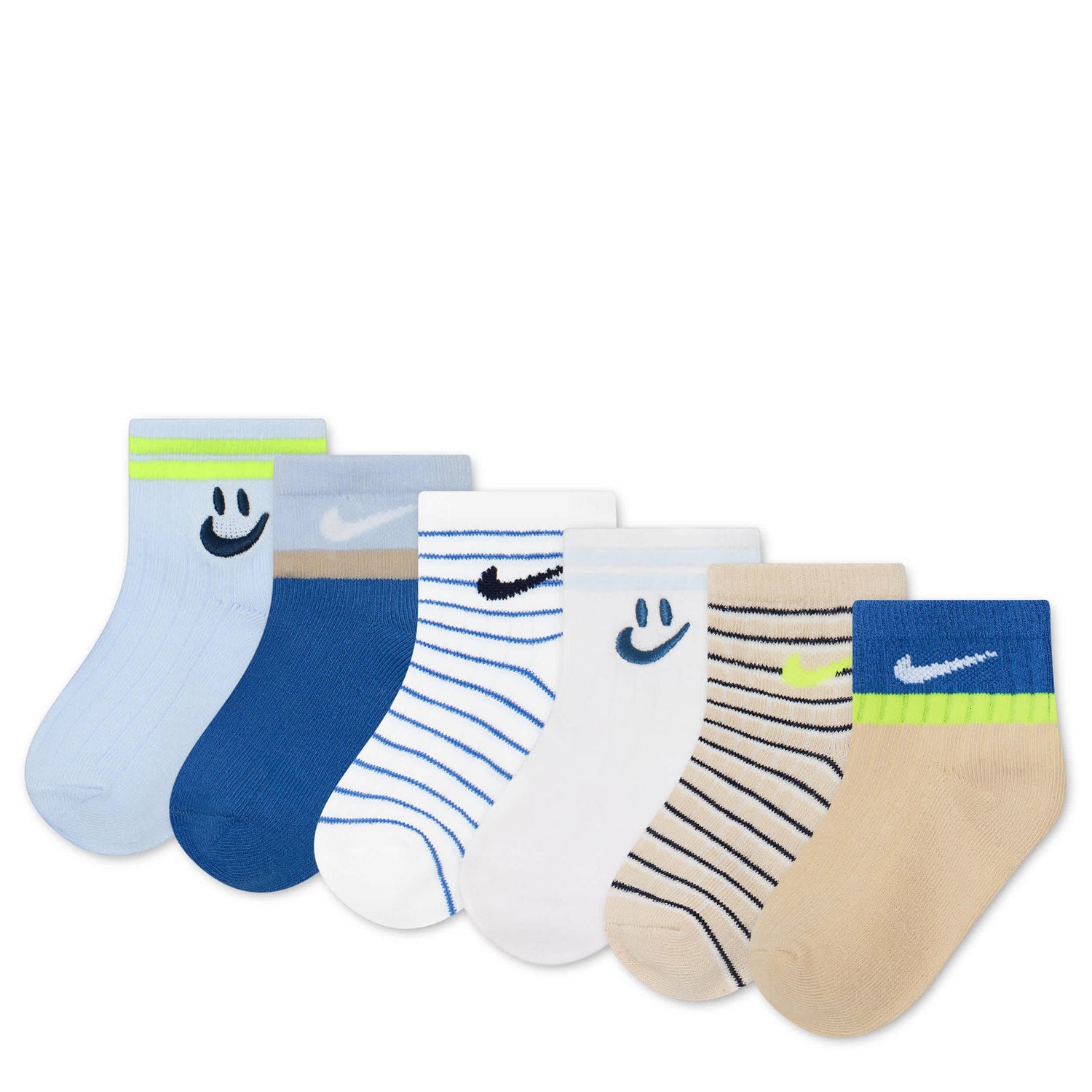 Swoosh 6Pk Infant Ankle Sock (6-12M)